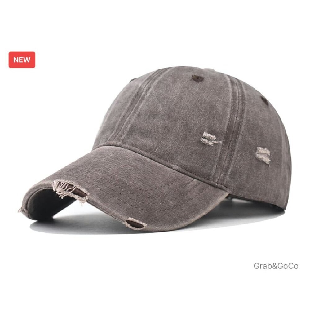 Vintage Distressed Baseball Cap Classic Retro Adjustable Fit Washed Cotton